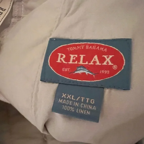 Tommy Bahama Men’s White EUC Relax Linen Pants Waist Drawstring Size: XXL - Picture 8 of 14